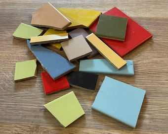 IRREGULAR CERAMIC TILES 5 kg ceramic tiles for all your projects, hand-cut for mosaic projects, mosaic materials