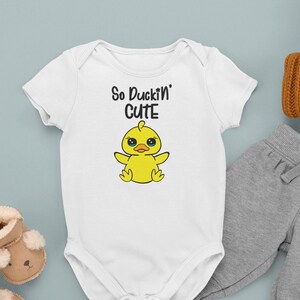 So ducking cute | play on words | digital download | Onesie, toddler, baby svg cut files for Cricut, Silhouette, Cameo | Sublimation design