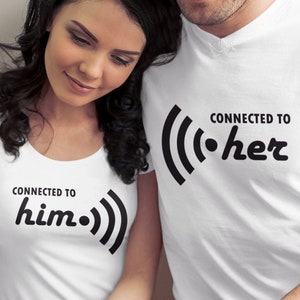 Descarga instantánea / Conectado a ti / pareja de camisas a juego / Svg Cut Files para Cricut & Silhouette, Png, Dxf, Eps, Cameo