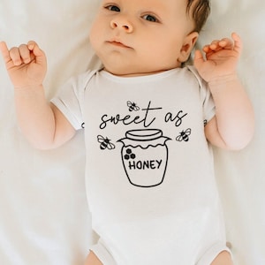 Digitale download, Zoet als honing svg, vriendelijke woorden, peuter baby onesie svg gesneden bestanden voor Cricut, Silhouet, Cameo, Sublimatie ontwerp