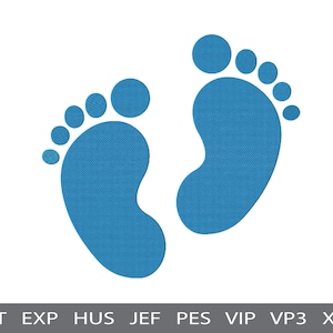 6 sizes Baby boy Feet / foot / footprints/ digital design / machine embroidery design / insant download / dst exp hus jef pes vip vp3 xxx