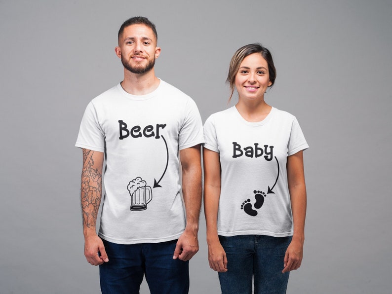 Beer and Baby / Digital download / couple baby announcement / Maternity shirt Svg Cut Files for Cricut & Silhouette, Png, Dxf, Eps, Cameo image 1