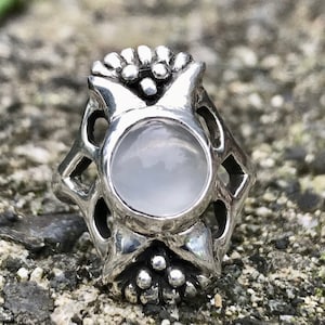 Flower Moonstone Ring