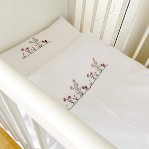 Embroidered Bedding For Babies and Children | Baby Crib Bedding Set | Bedding For Babies | Crib Duvet Cover with Pillow | Baby Duvet Cover