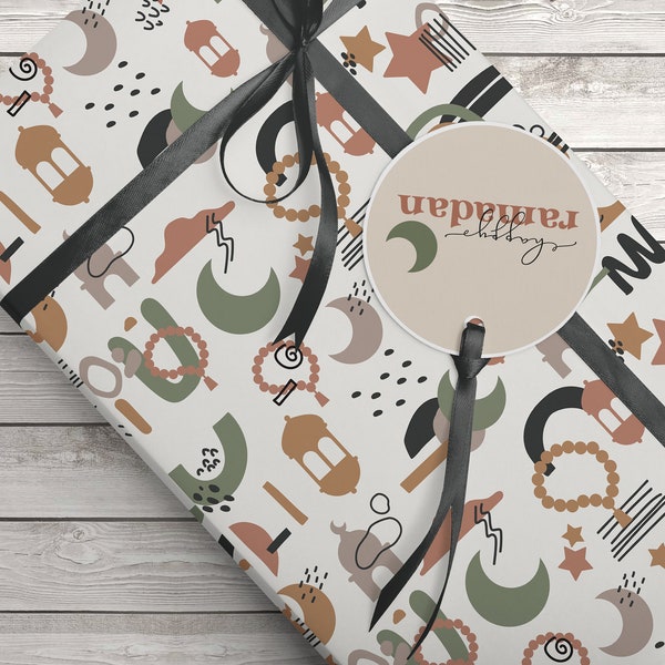 Ramadan Gift Wraps, Digital Download, Modern Ramadan Wrapping Papers, Printable Ramadan Wrapping Paper, Ramadan Decor, Happy Ramadan Gifts