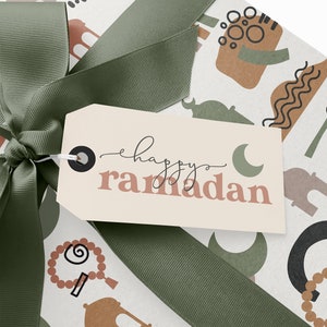 Etiquetas para presente de Ramadã, download digital, para impressão, etiquetas modernas de Ramadã, decoração de Eid