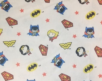 DC Comics Girl Heroes Toss - 100% Cotton Fabric - Select Your Size or BTY