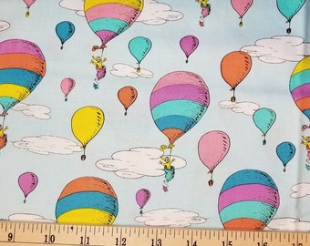 Dr. Seuss Oh The Places Balloons - 100% Cotton Fabric - Select Your Size