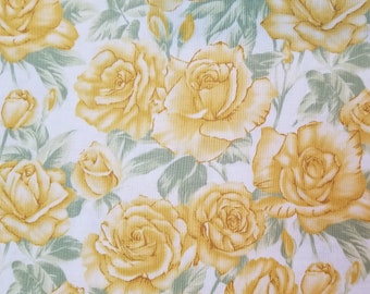 Yellow Rose Fabric Etsy