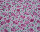 Flannel Fabric - Emma Pink Floral - 28" REMNANT - 100% Cotton Flannel