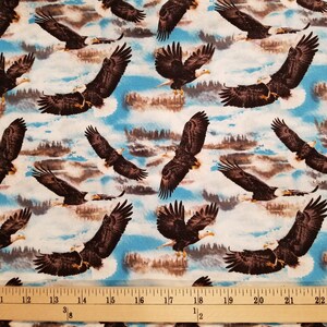 Flying Eagles Patriotic Fabric 100% Cotton Select Your Size or By The Yard image 3