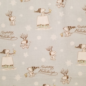 Peanuts Snoopy and Woodstock Happy Holidays Christmas - 100% Cotton Fabric - Select Your Size or By The Yard