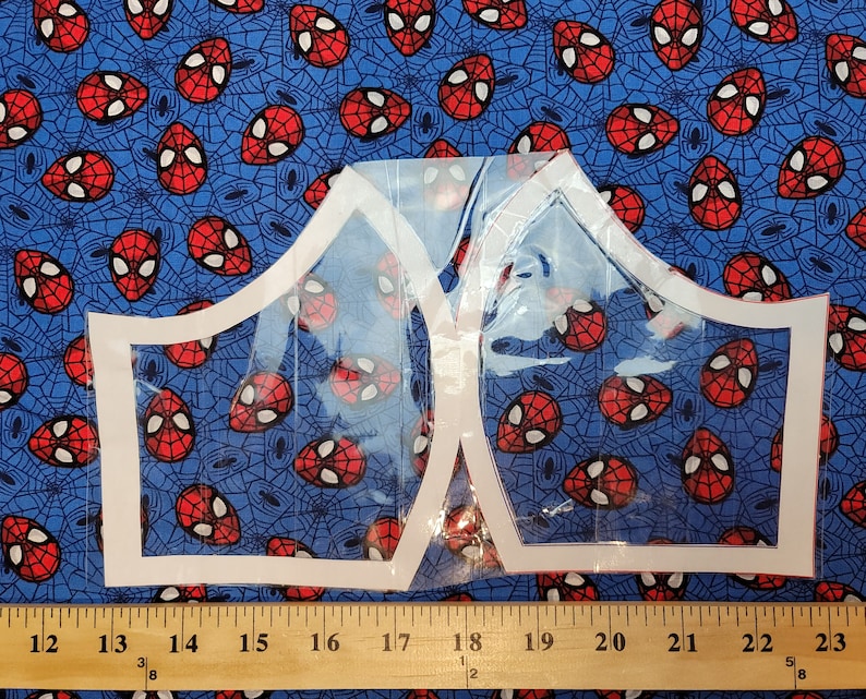 Select Your Size or By The Yard 100/% Cotton Fabric Cotton Fabric Spider Man Face Toss with Web on Blue Quilt Cotton