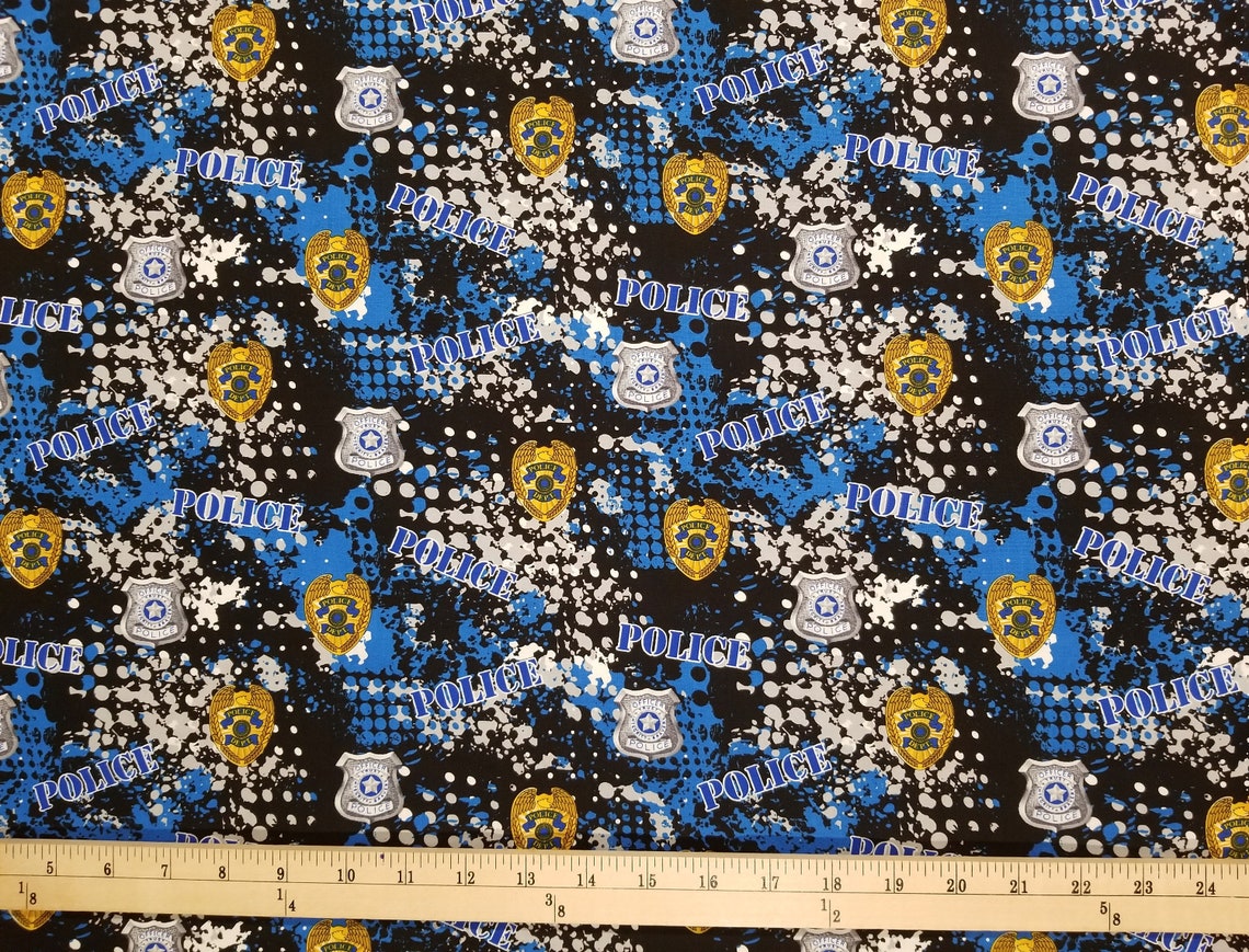 Police Department Badges Abstract Geo Logo - 100% Cotton Fabric ...