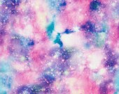 Pastel Space Real Photo Quilting Fabric - Purple, Pink, Blue - Stars, Clouds, Sky - Select Your Size or By The Yard - 100% Cotton Fabric