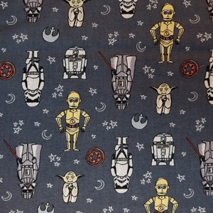 Star Wars Doodle Figures - 100% Cotton Fabric - Select Your Size or By The Yard