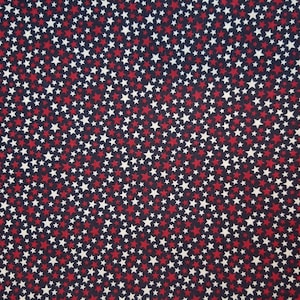 Patriotic American Red and White Stars On Blue By Fabric Traditions - 100% Cotton Fabric - Select Your Size or By The Yard