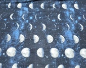 Flannel Fabric - Moon Phases - REMNANT - 100% Cotton Flannel