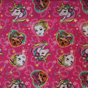 Cotton Fabric - Jojo Siwa Friends Are Magic Hearts on Pink Quilt Cotton - Select Your Size or By The Yard - 100% Cotton Fabric