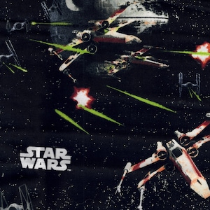 Cotton Fabric - Star Wars Galaxy Ships on Black Quilt Cotton - Select Your Size or By The Yard - 100% Cotton Fabric