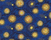 Cotton Fabric - Stay Wild Moon Child, Suns Stars and Swirls Galaxy Quilting Fabric - Select Your Size or By The Yard - 100% Cotton Fabric