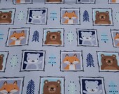 Flannel Fabric - Eamon Framed Faces - REMNANT - 100% Cotton Flannel