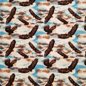 Flying Eagles Patriotic Fabric 100% Cotton Select Your Size or By The Yard image 2