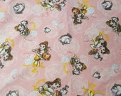 Character Flannel Fabric - Beauty and the Beast - 16" REMNANT - 100% Cotton Flannel