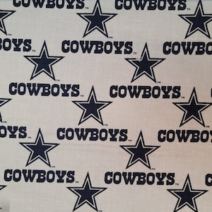 Dallas Cowboys NFL Professional Football Stars Blue and White Quilt Cotton Fabric - Select Your Size or By The Yard - 100% Cotton Fabric