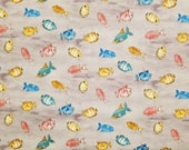 Colorful Fishes - 100% Cotton Fabric - Select Your Size or By The Yard