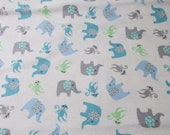 Flannel Fabric - Adventure Tossed Boy - REMNANT - 100% Cotton Flannel