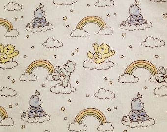 Funshine Bear, Wish Bear, Grumpy Bear - Care Bears With Rainbow - 100% Cotton Fabric - Select Your Size or By The Yard
