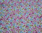 Flannel Fabric - Deer Bright Floral - 18" REMNANT - 100% Cotton Flannel