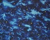 Metallic Gold Galaxy Stars on Navy, Space Premium Quilting Fabric - 100% Cotton - Select Your Size or By The Yard