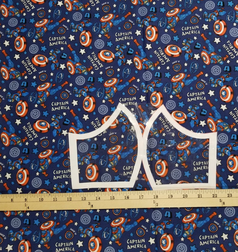Marvel Captain America Doodle - 100% Cotton Fabric - Select Your Size ...