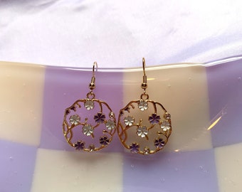 Orecchini A Fiore In Zirconia Cubica Per Donna - Placcatura Oro Bianco/Rosa/Giallo, Diametro 8 Mm, Ipoallergenici, Confezione Regalo