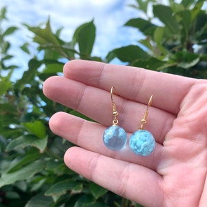Gorgeous Blue Cloud Sky Sphere Earrings on a 18k Gold Plated - Etsy