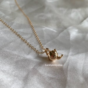 Handmade Gold Plated Teapot Pendant Necklace - 18 Inch