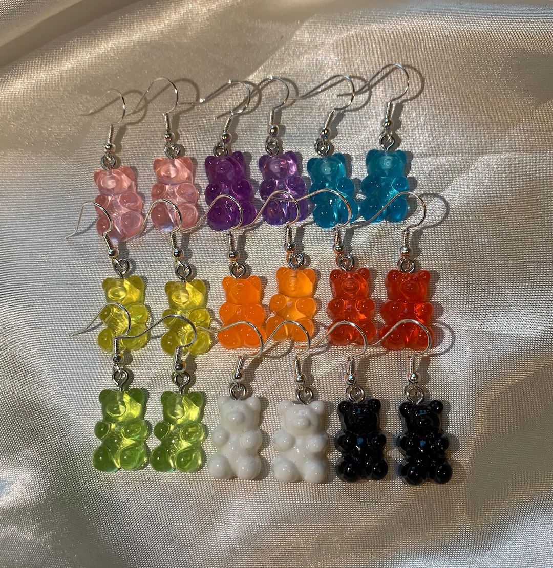 Handmade Silver Plated Gummy Bear Dangle Earrings Etsy handmade-silver-plated-gummy-bear-dangle-earrings-etsy