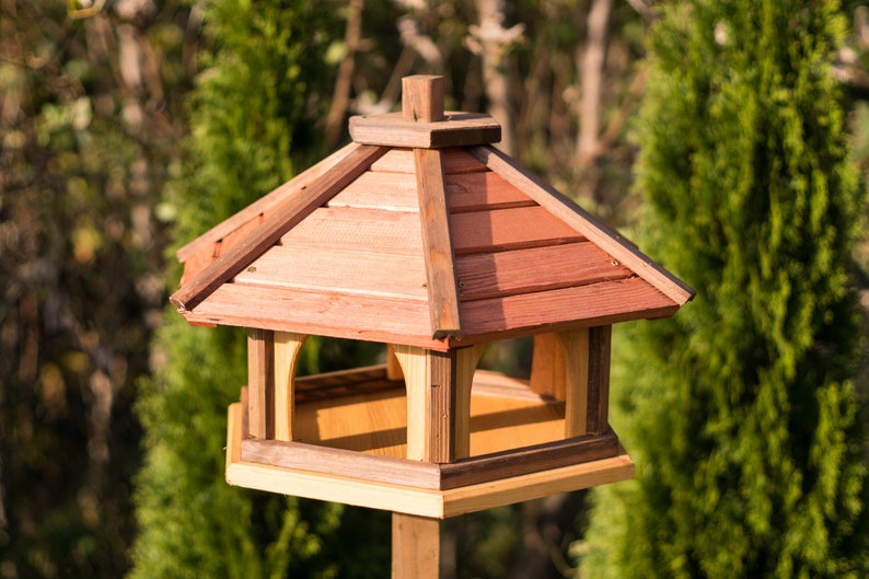 Vogelhaus wetterfest aus Holz, vogelfutterhaus, Futterhaus, Futterstation Bild 6