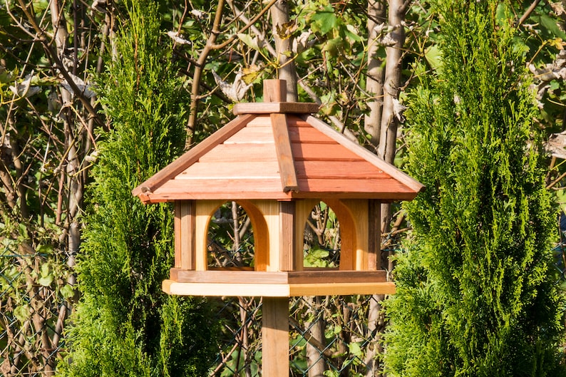 Vogelhaus wetterfest aus Holz, vogelfutterhaus, Futterhaus, Futterstation Bild 7