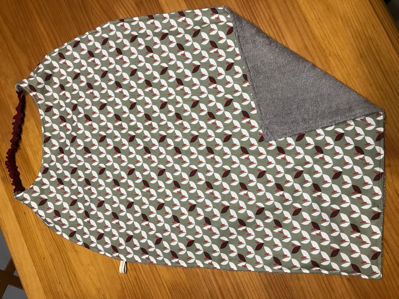 Serviettes de table Bavoir adulte avec élastique lavable grand modèle coton imprimé oekotex et nid d'abeille ou éponge image 6