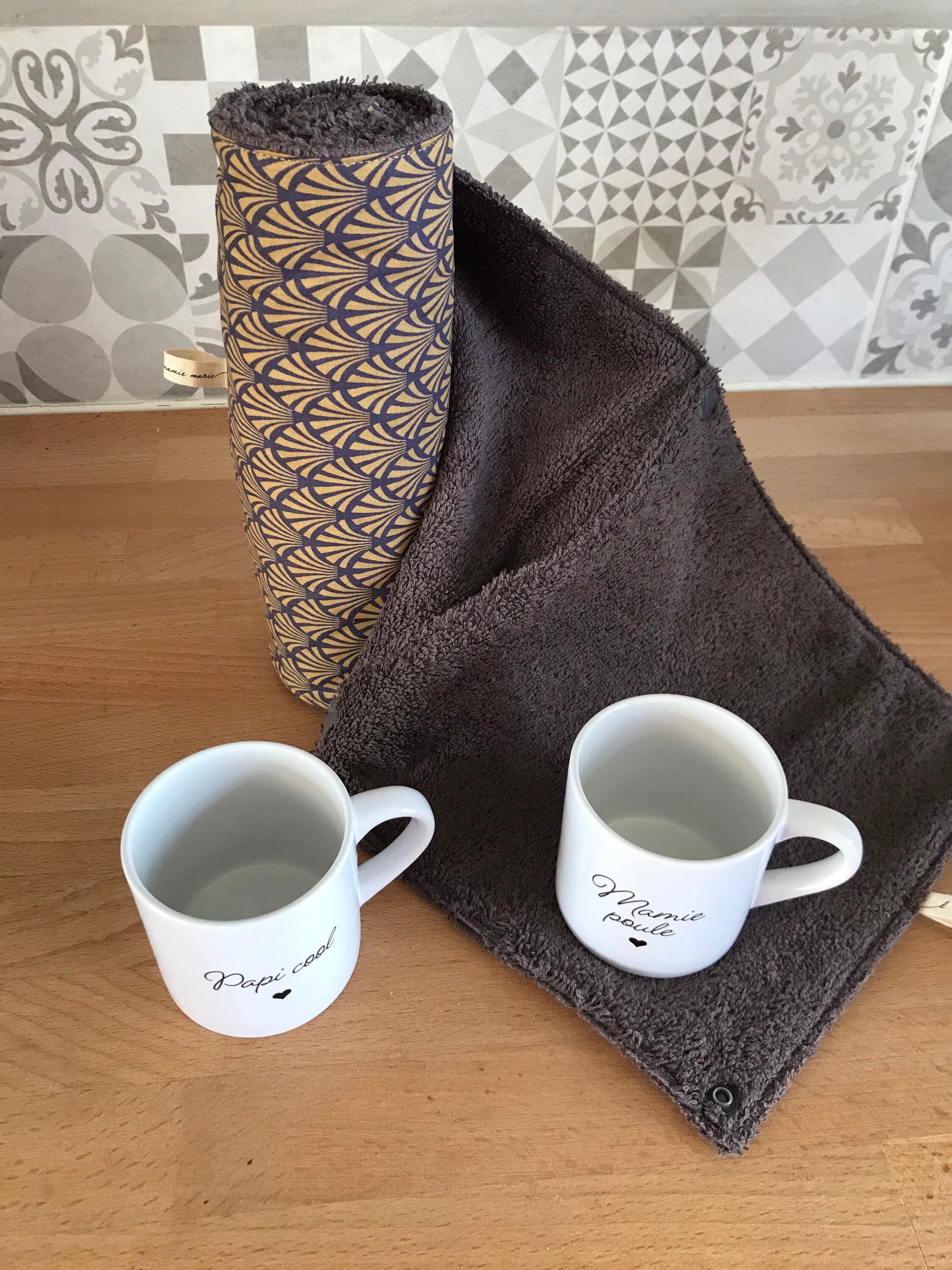 Essuie Tout Lavable en Coton Imprimé et Éponge 0 Déchets