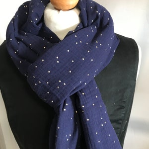 foulard chèche étole en double gaze de coton motifs brillants image 8