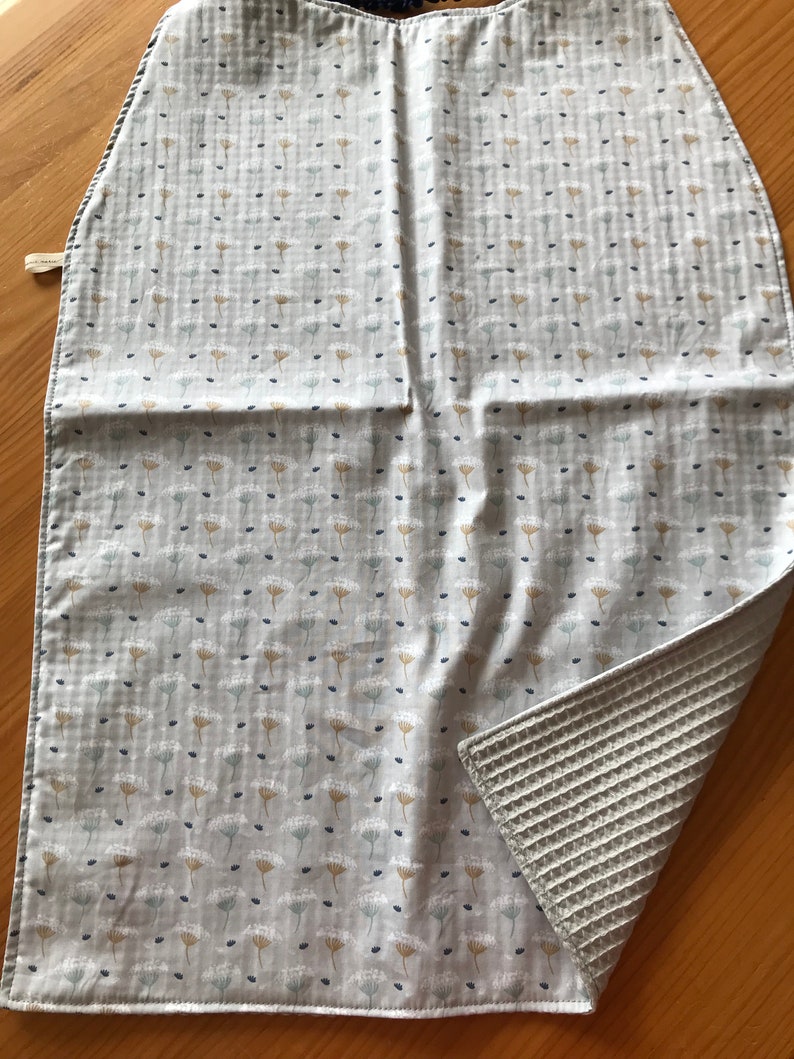 Serviettes de table Bavoir adulte avec élastique lavable grand modèle coton imprimé oekotex et nid d'abeille ou éponge ombre