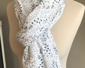 foulard chèche étole en double gaze de coton motifs