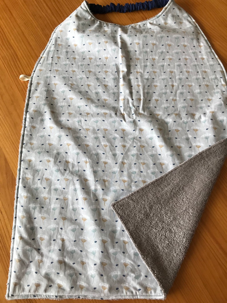 Serviettes de table Bavoir adulte avec élastique lavable grand modèle coton imprimé oekotex et nid d'abeille ou éponge image 9