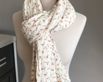 foulard chèche étole ou snood en double gaze de coton