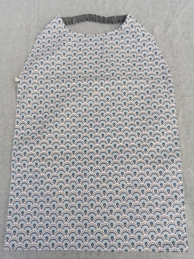 Serviettes de table Bavoir adulte imperméable avec élastique lavable grand modèle coton imprimé oekotex et nid d'abeille ou éponge image 7