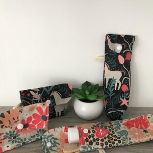 étuis à savon ou à brosse à dents en tissu enduit doublés
